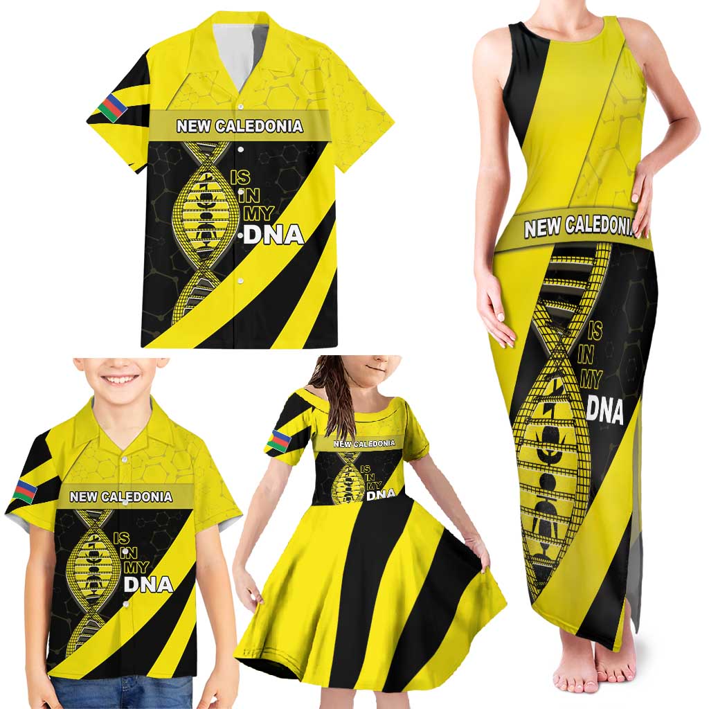 New Caledonia Is In My DNA Family Matching Tank Maxi Dress and Hawaiian Shirt DT05 - Polynesian Pride