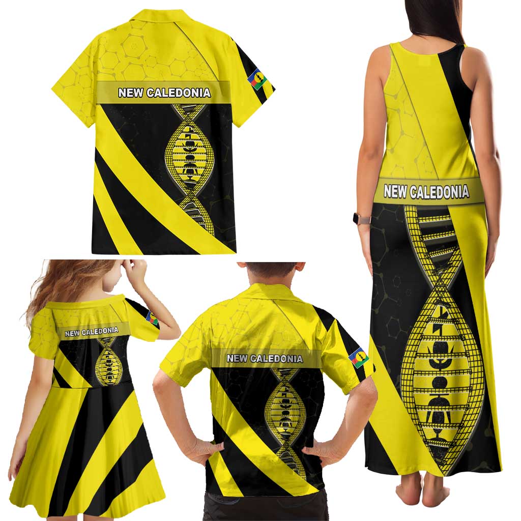 New Caledonia Is In My DNA Family Matching Tank Maxi Dress and Hawaiian Shirt DT05 - Polynesian Pride