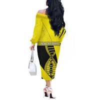 New Caledonia Is In My DNA Off The Shoulder Long Sleeve Dress DT05 - Polynesian Pride