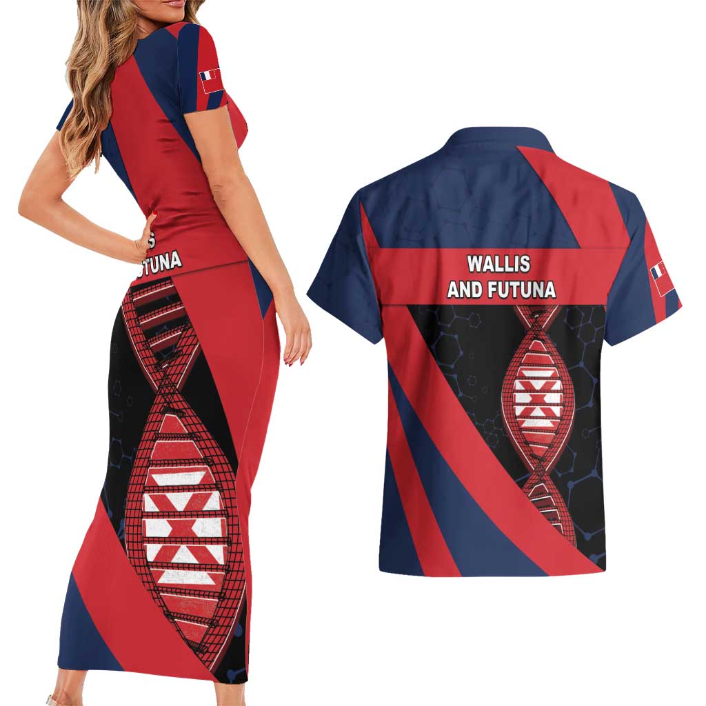 Wallis And Futuna Is In My DNA Couples Matching Short Sleeve Bodycon Dress and Hawaiian Shirt - Polynesian Pride