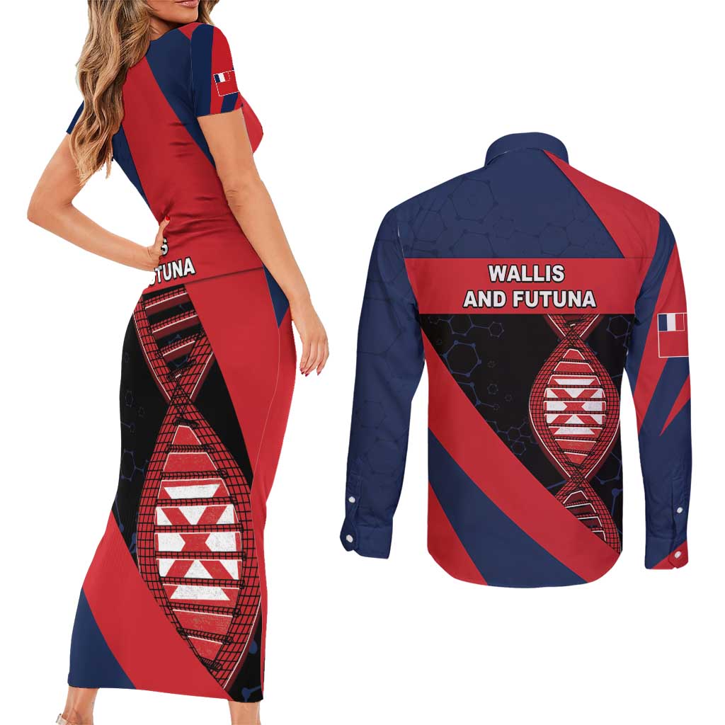 Wallis And Futuna Is In My DNA Couples Matching Short Sleeve Bodycon Dress and Long Sleeve Button Shirt - Polynesian Pride