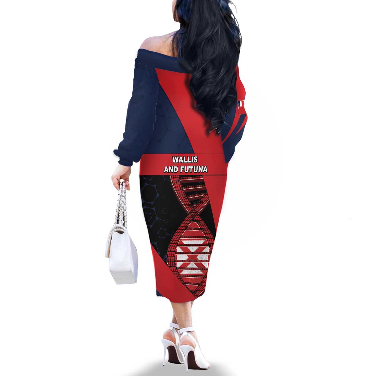 Wallis And Futuna Is In My DNA Family Matching Off The Shoulder Long Sleeve Dress and Hawaiian Shirt DT05 - Polynesian Pride