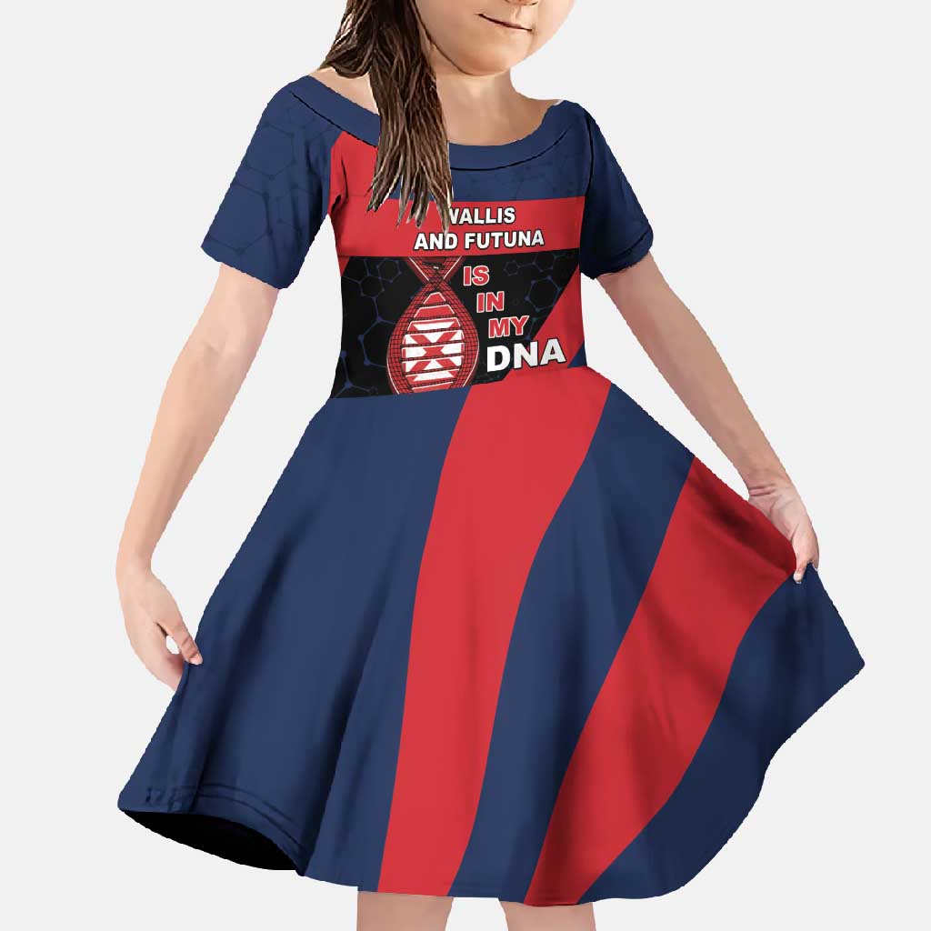 Wallis And Futuna Is In My DNA Family Matching Off Shoulder Maxi Dress and Hawaiian Shirt DT05 Daughter's Dress Multicolor - Polynesian Pride