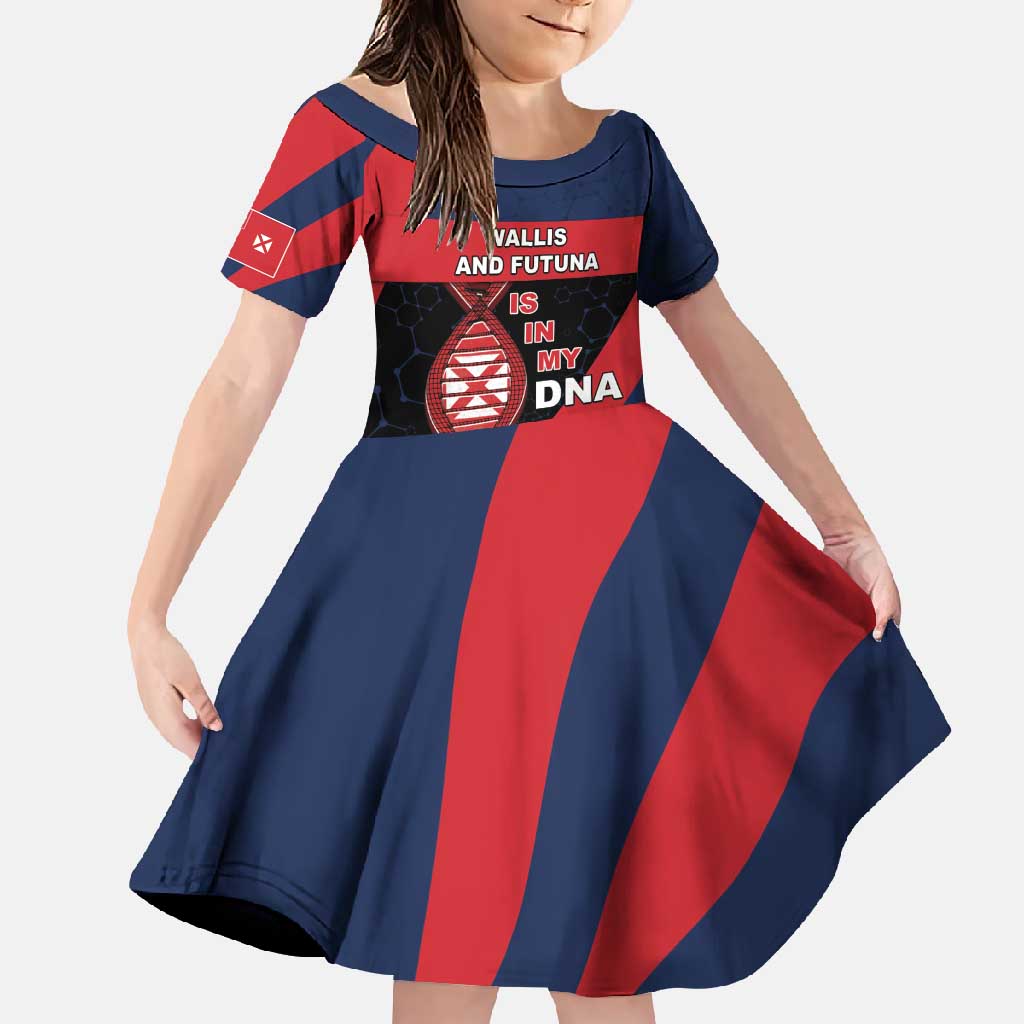 Wallis And Futuna Is In My DNA Family Matching Short Sleeve Bodycon Dress and Hawaiian Shirt DT05 Daughter's Dress Multicolor - Polynesian Pride
