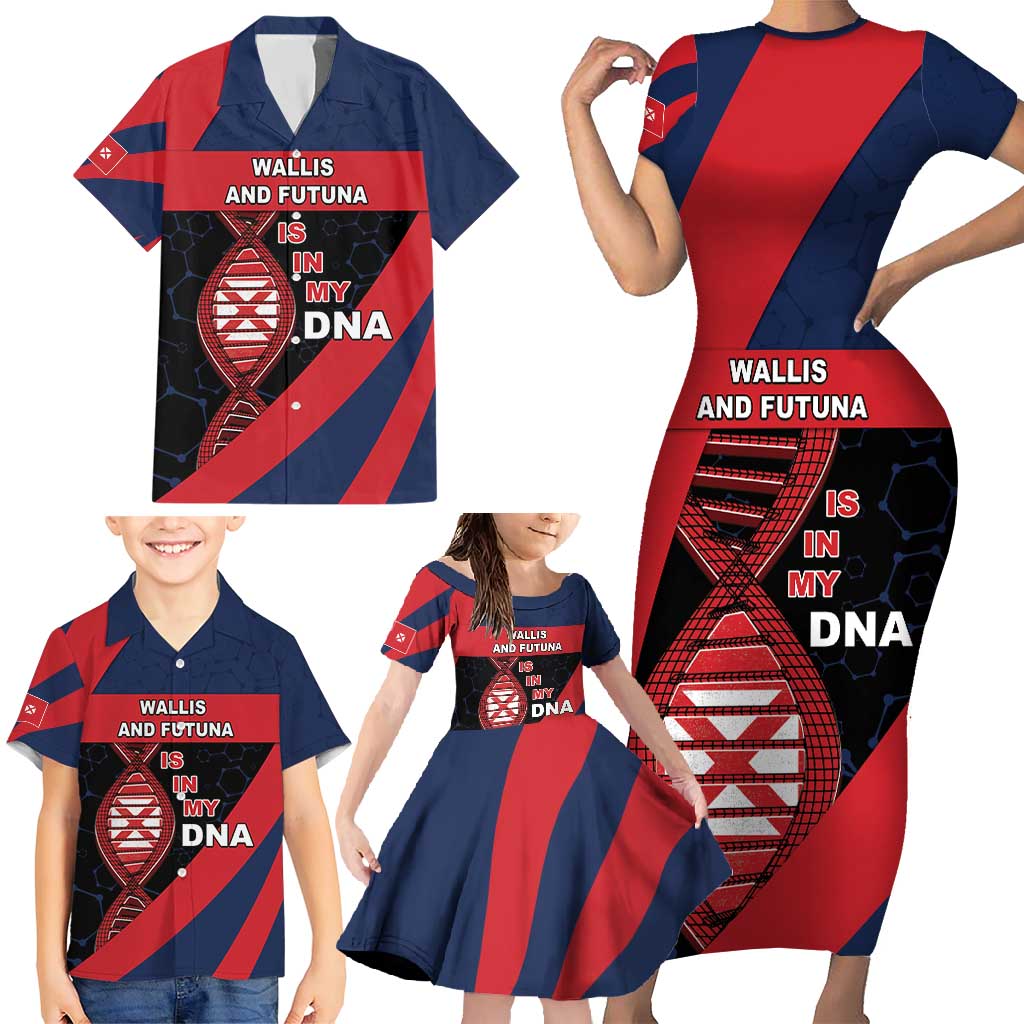 Wallis And Futuna Is In My DNA Family Matching Short Sleeve Bodycon Dress and Hawaiian Shirt DT05 - Polynesian Pride
