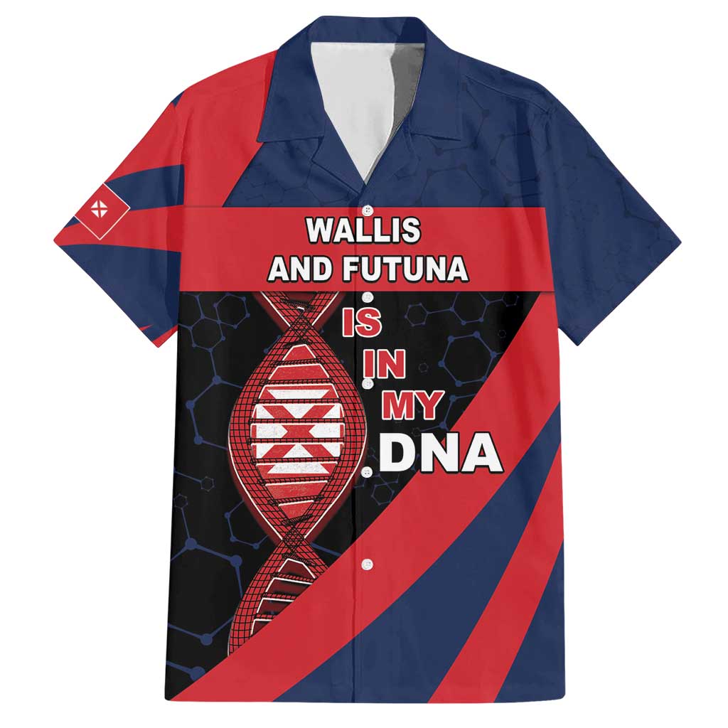 Wallis And Futuna Is In My DNA Family Matching Short Sleeve Bodycon Dress and Hawaiian Shirt DT05 Dad's Shirt - Short Sleeve Multicolor - Polynesian Pride