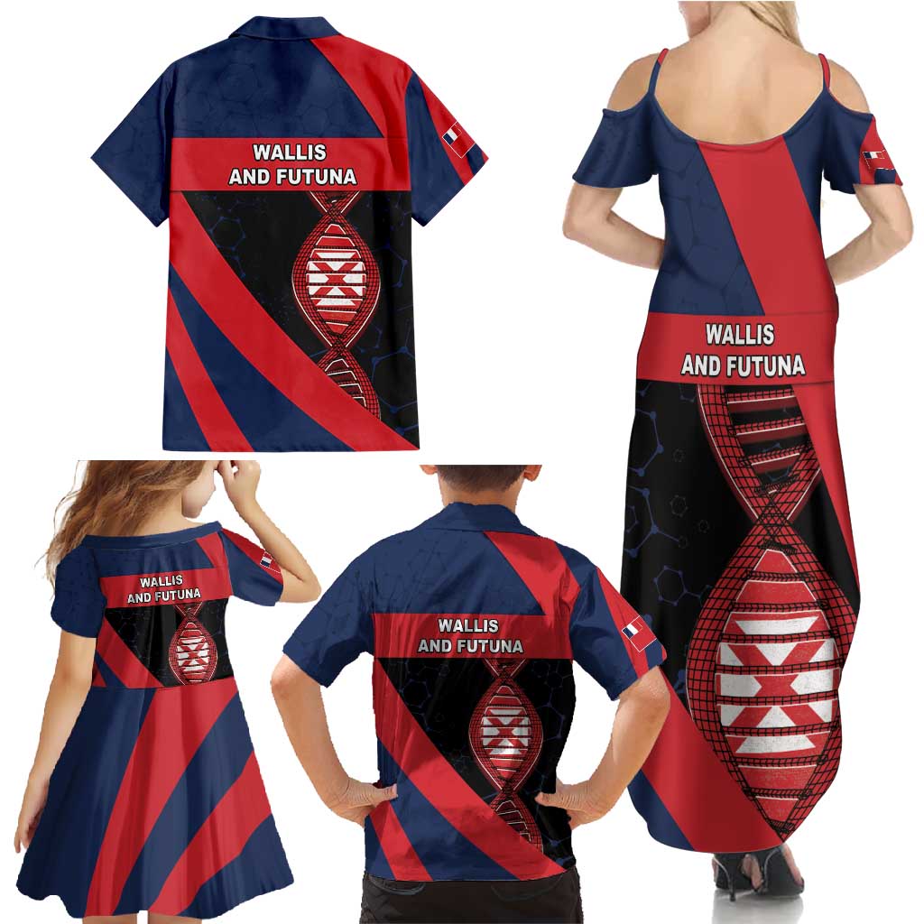Wallis And Futuna Is In My DNA Family Matching Summer Maxi Dress and Hawaiian Shirt DT05 - Polynesian Pride