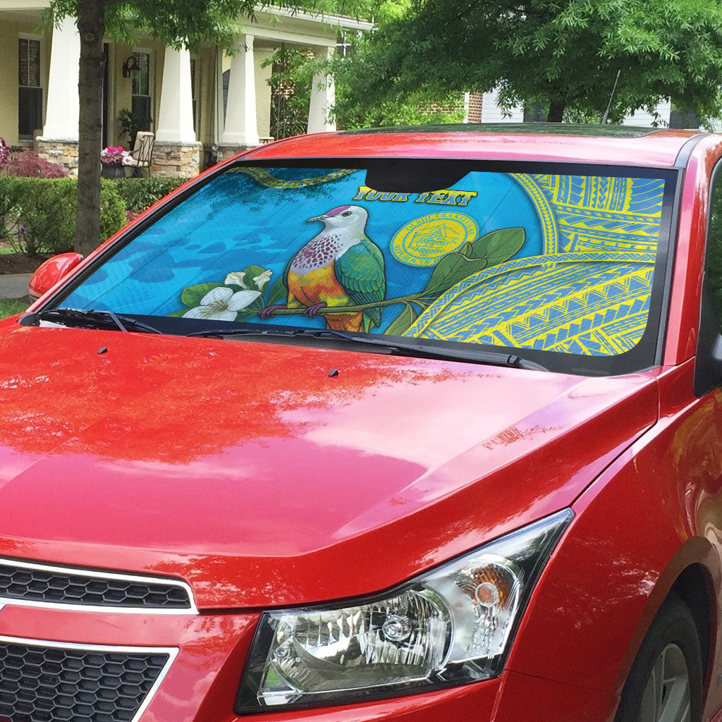 Personalised Palau Biib Bird Auto Sun Shade Rur Flower And Rock Islands Patterns