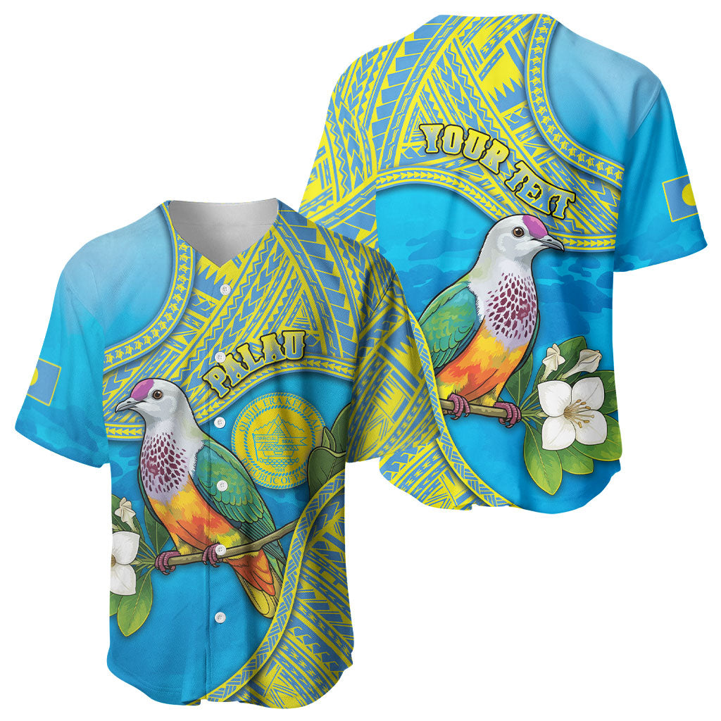 Personalised Palau Biib Bird Baseball Jersey Rur Flower And Rock Islands Patterns