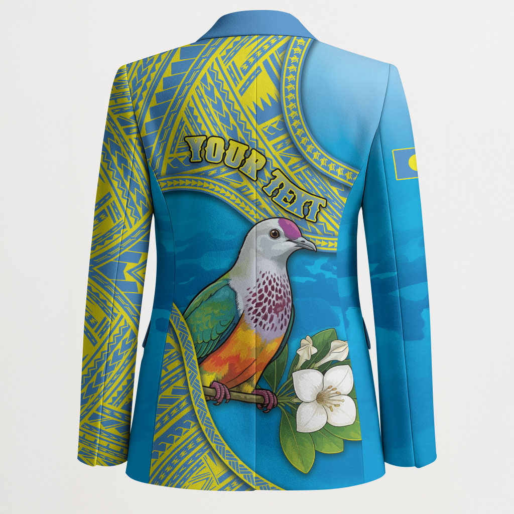 Personalised Palau Biib Bird Blazer Rur Flower And Rock Islands Patterns