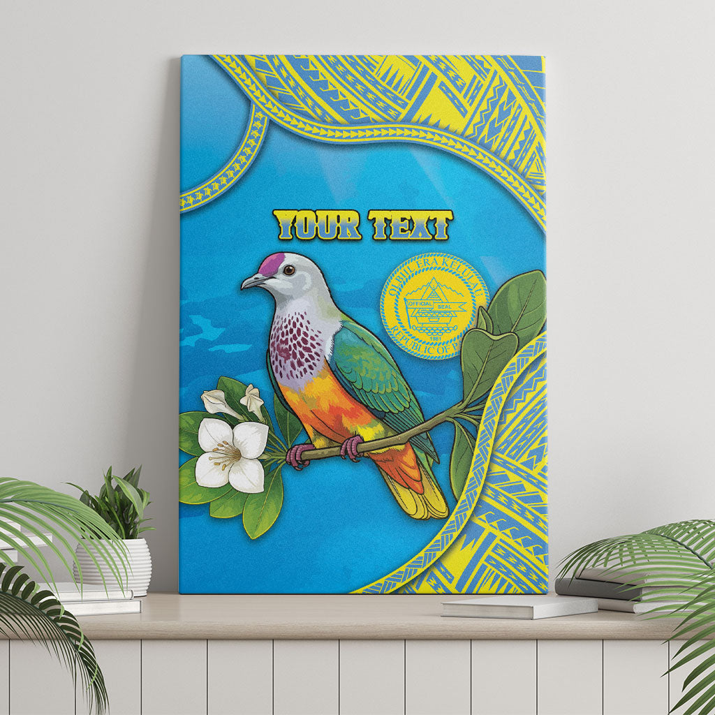 Personalised Palau Biib Bird Canvas Wall Art Rur Flower And Rock Islands Patterns