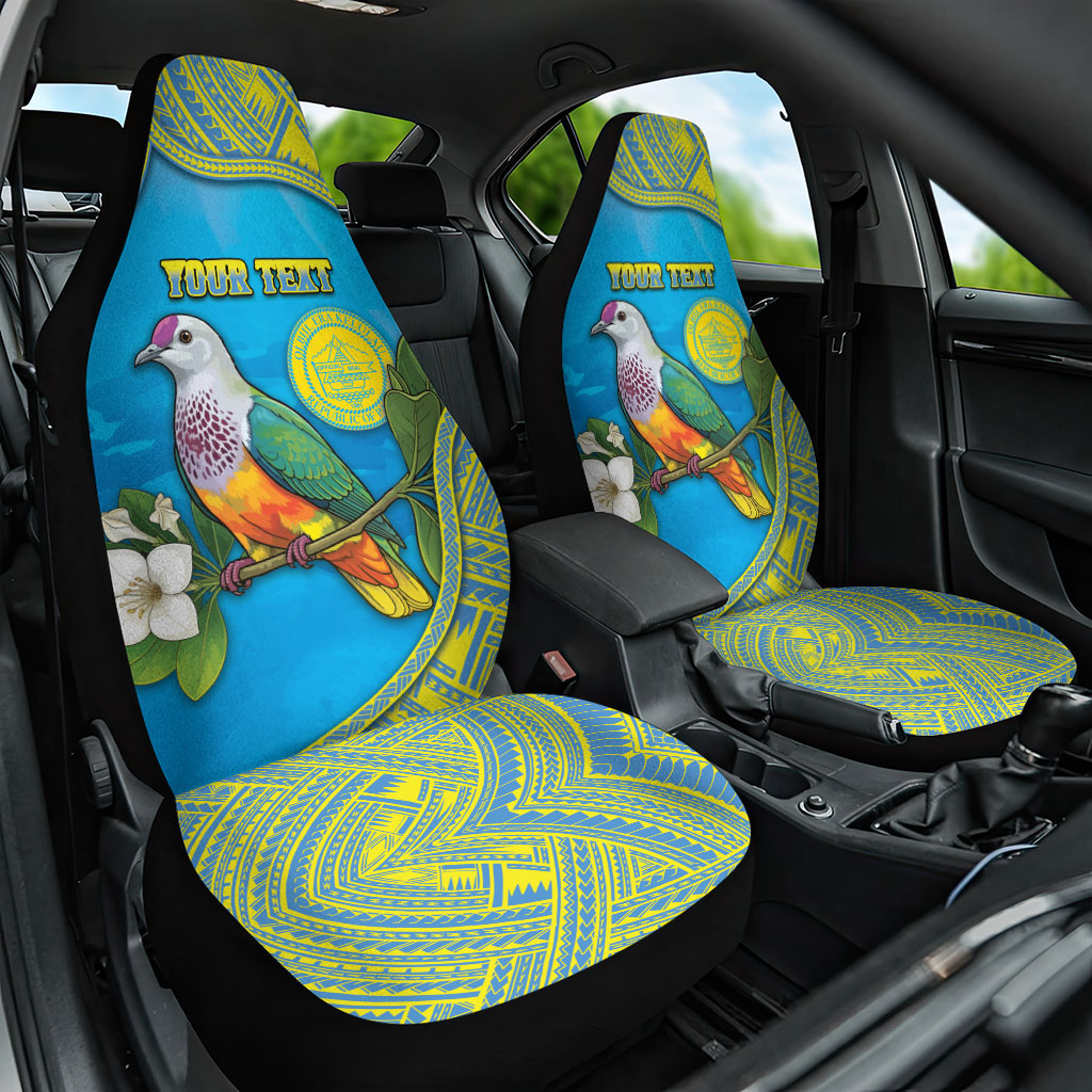 Personalised Palau Biib Bird Car Seat Cover Rur Flower And Rock Islands Patterns DT05 One Size Blue - Polynesian Pride