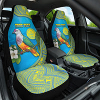 Personalised Palau Biib Bird Car Seat Cover Rur Flower And Rock Islands Patterns DT05 One Size Blue - Polynesian Pride