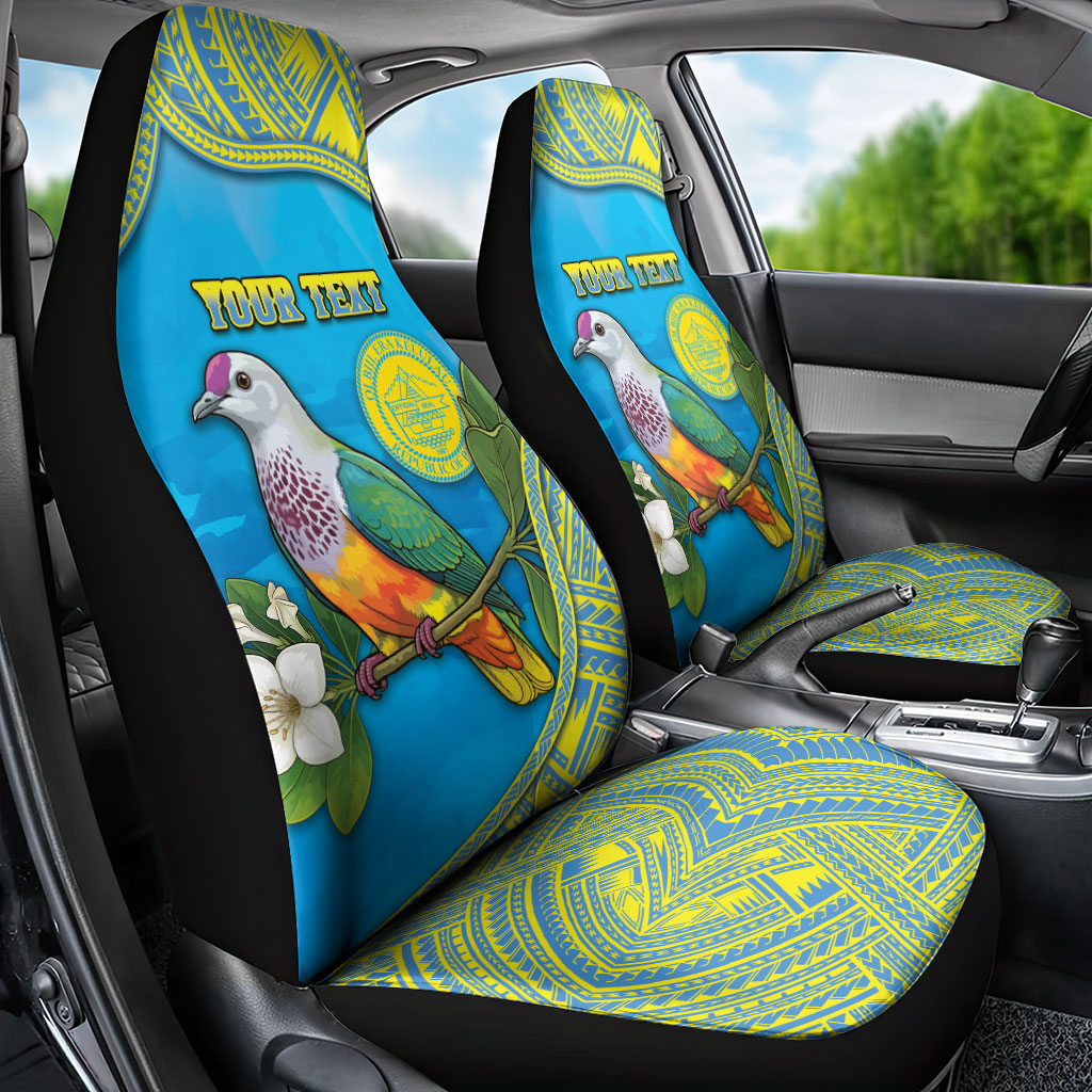 Personalised Palau Biib Bird Car Seat Cover Rur Flower And Rock Islands Patterns DT05 - Polynesian Pride