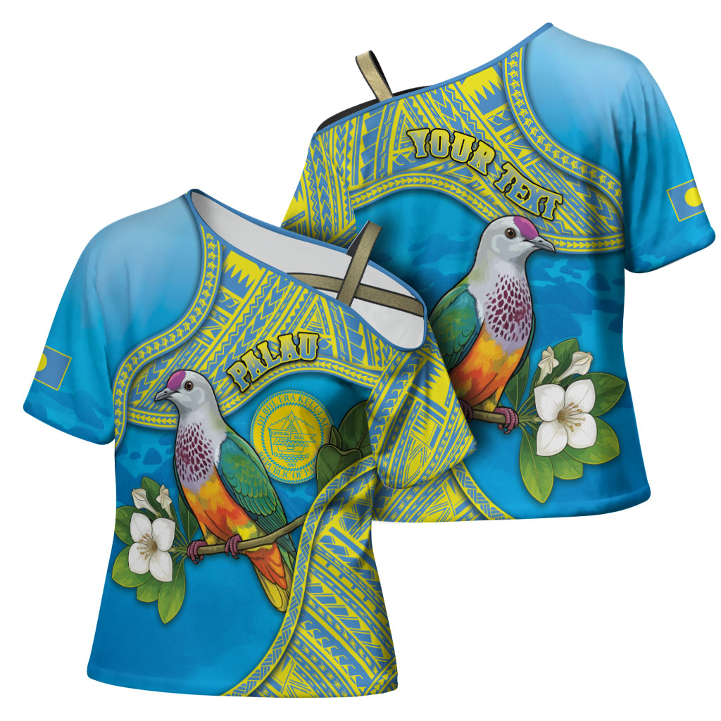 Personalised Palau Biib Bird Cross Shoulder Shirt Rur Flower And Rock Islands Patterns