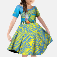 Personalised Palau Biib Bird Family Matching Mermaid Dress and Hawaiian Shirt Rur Flower And Rock Islands Patterns