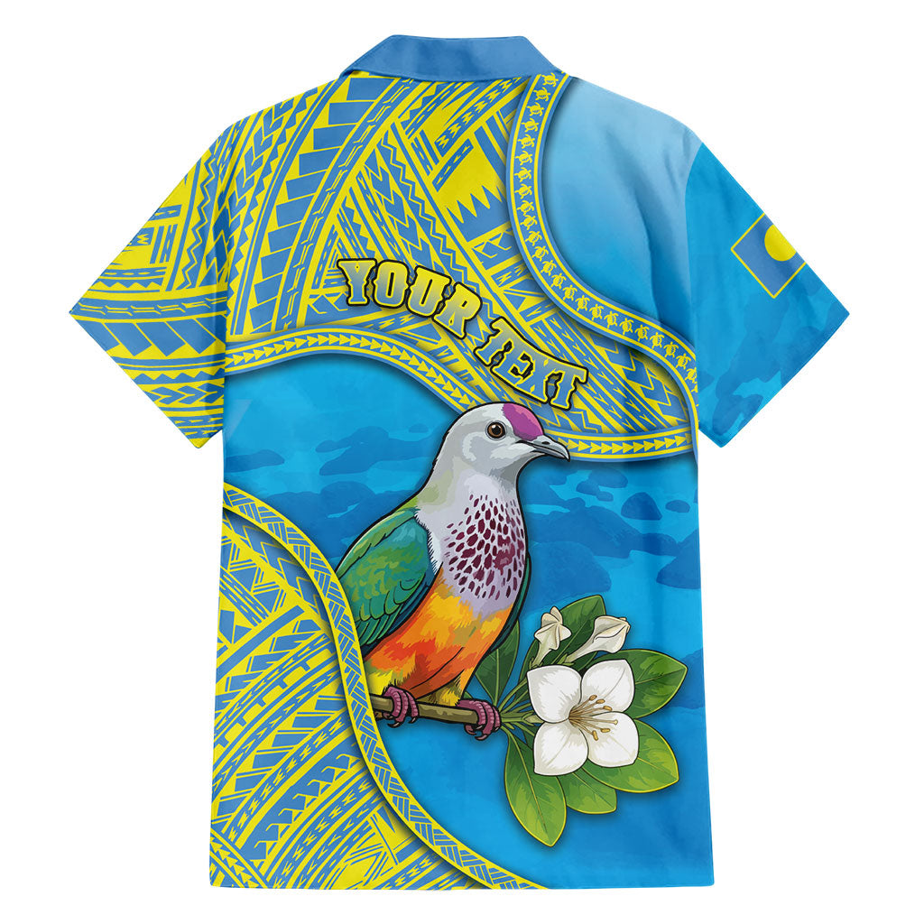 Personalised Palau Biib Bird Family Matching Off Shoulder Short Dress and Hawaiian Shirt Rur Flower And Rock Islands Patterns