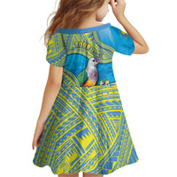 Personalised Palau Biib Bird Family Matching Short Sleeve Bodycon Dress and Hawaiian Shirt Rur Flower And Rock Islands Patterns
