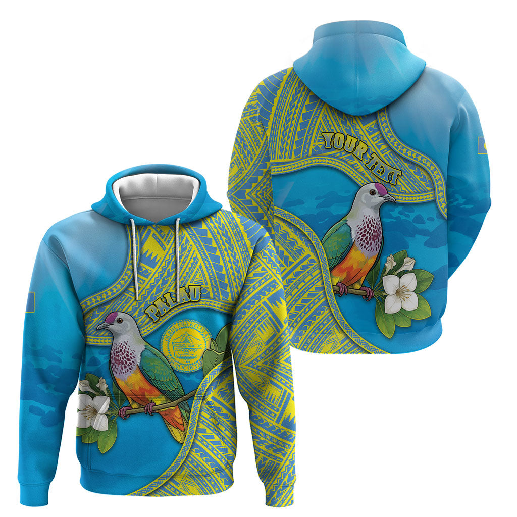 Personalised Palau Biib Bird Hoodie Rur Flower And Rock Islands Patterns