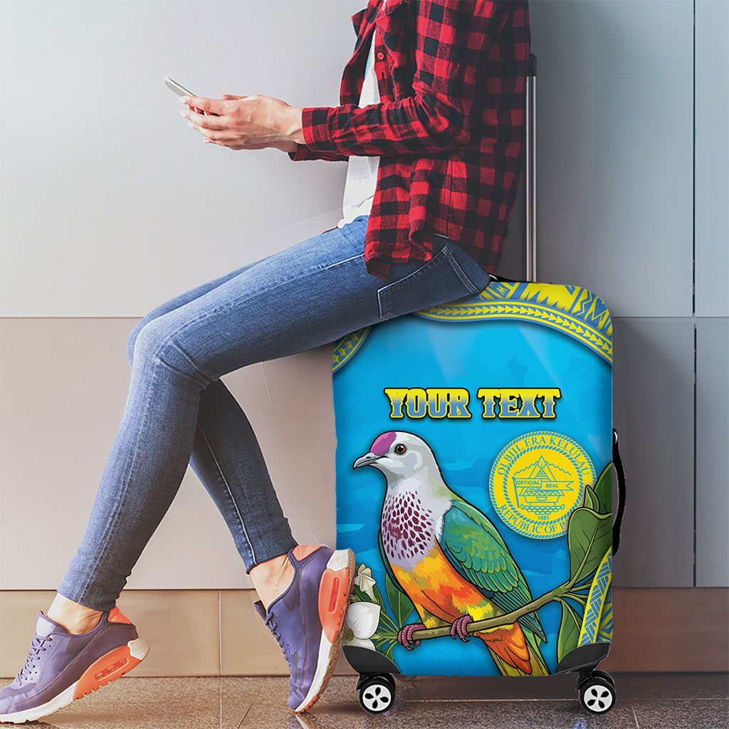 Personalised Palau Biib Bird Luggage Cover Rur Flower And Rock Islands Patterns