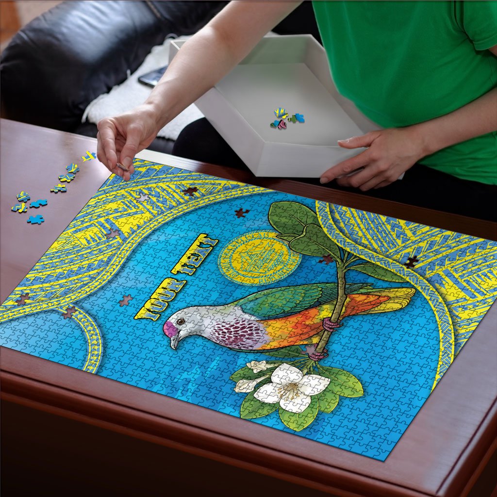 Personalised Palau Biib Bird Puzzle Rur Flower And Rock Islands Patterns