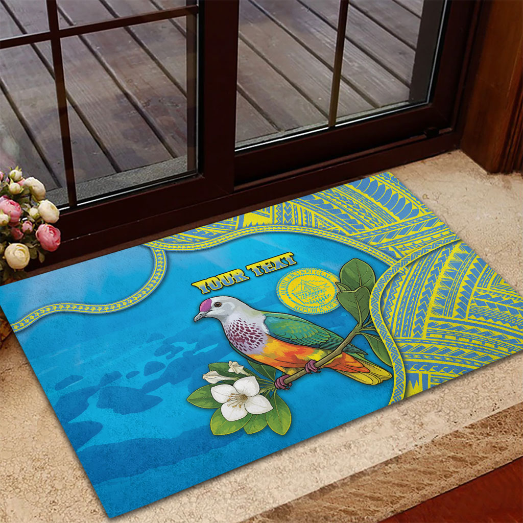 Personalised Palau Biib Bird Rubber Doormat Rur Flower And Rock Islands Patterns