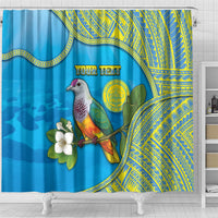 Personalised Palau Biib Bird Shower Curtain Rur Flower And Rock Islands Patterns