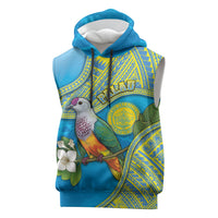 Personalised Palau Biib Bird Sleeveless Hoodie Rur Flower And Rock Islands Patterns