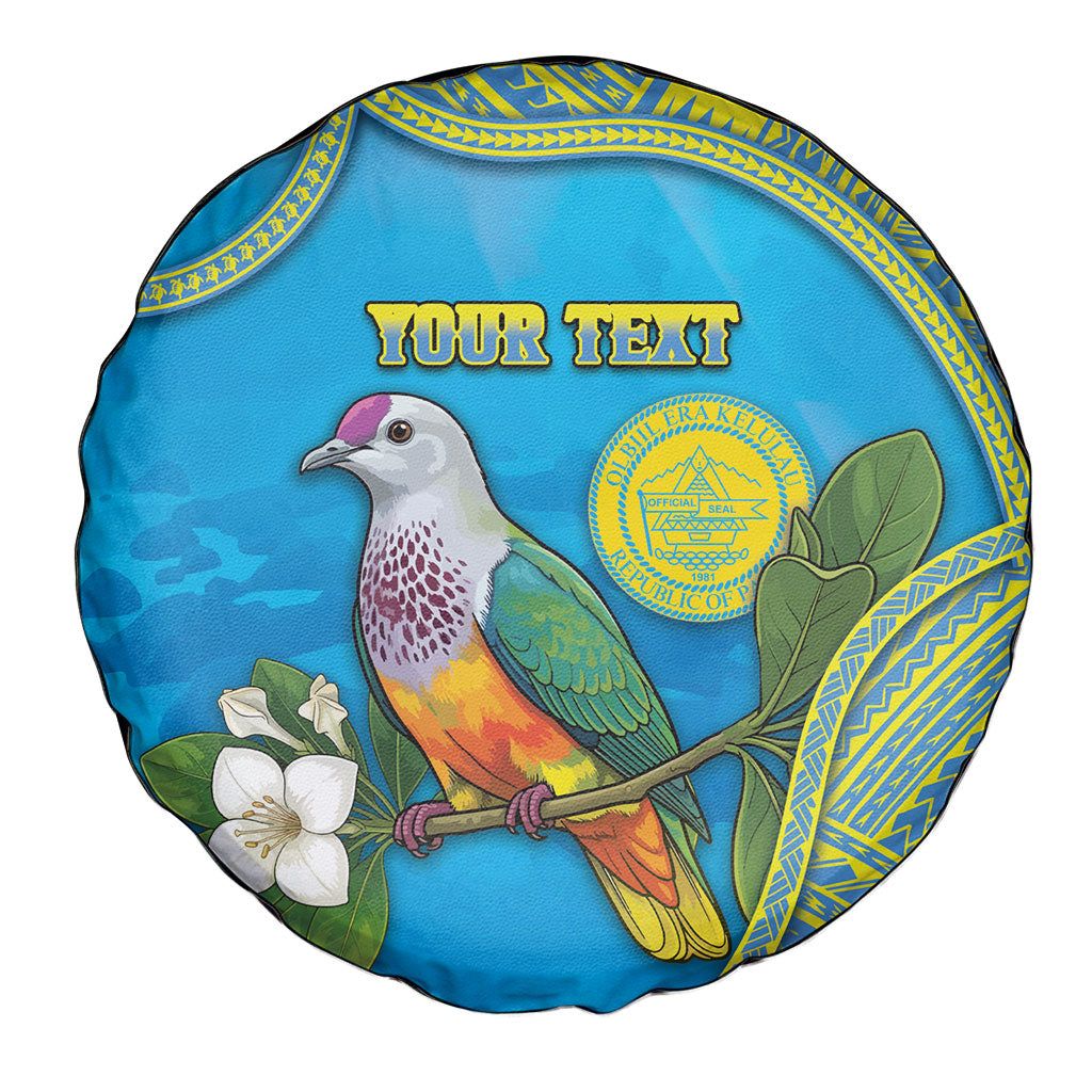 Personalised Palau Biib Bird Spare Tire Cover Rur Flower And Rock Islands Patterns
