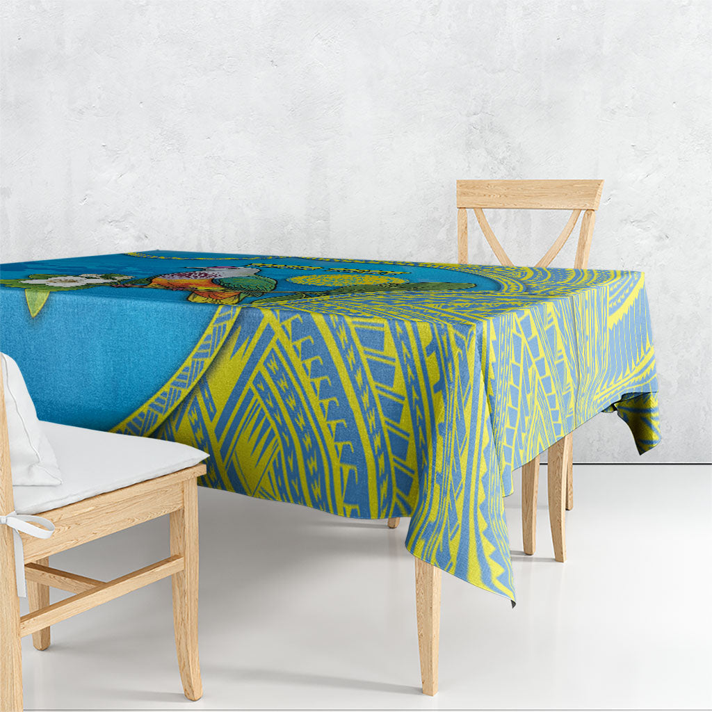 Personalised Palau Biib Bird Tablecloth Rur Flower And Rock Islands Patterns