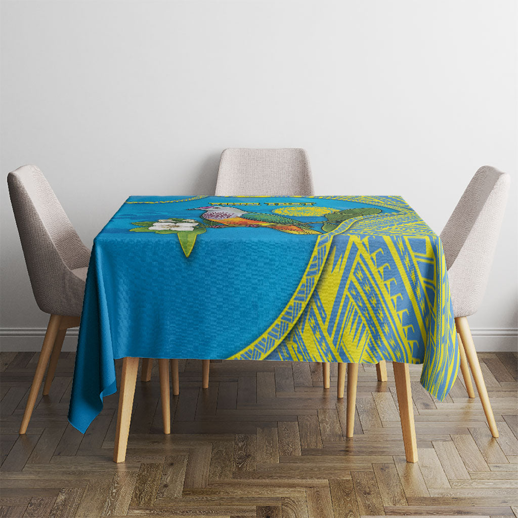 Personalised Palau Biib Bird Tablecloth Rur Flower And Rock Islands Patterns
