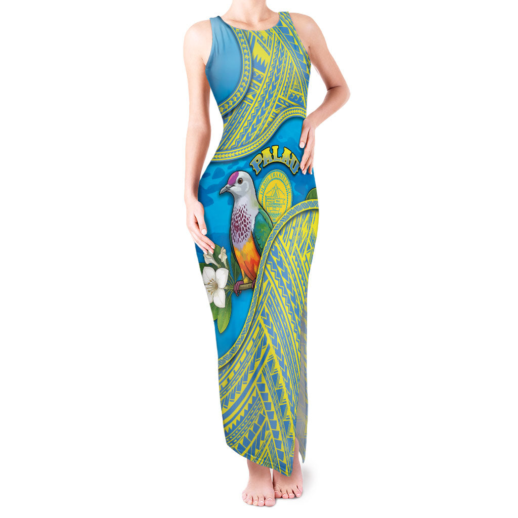 Personalised Palau Biib Bird Tank Maxi Dress Rur Flower And Rock Islands Patterns