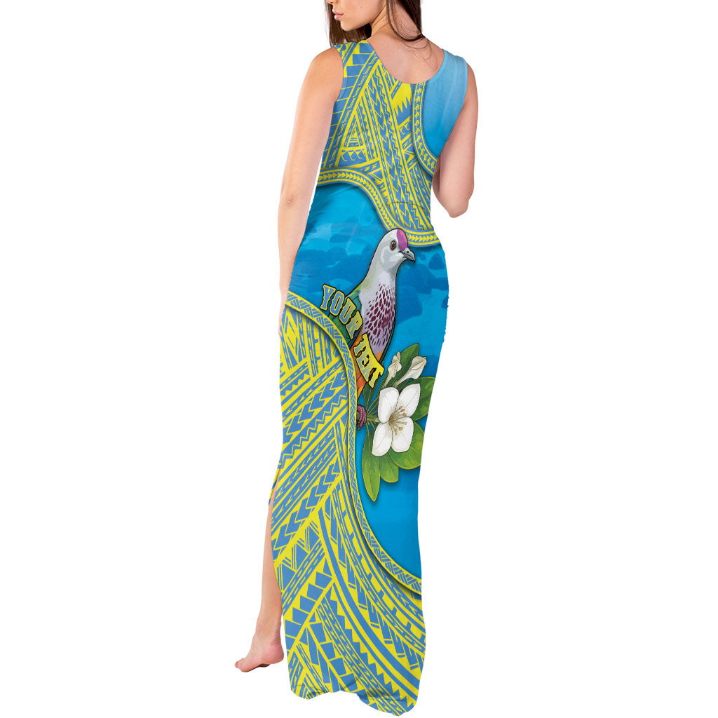 Personalised Palau Biib Bird Tank Maxi Dress Rur Flower And Rock Islands Patterns