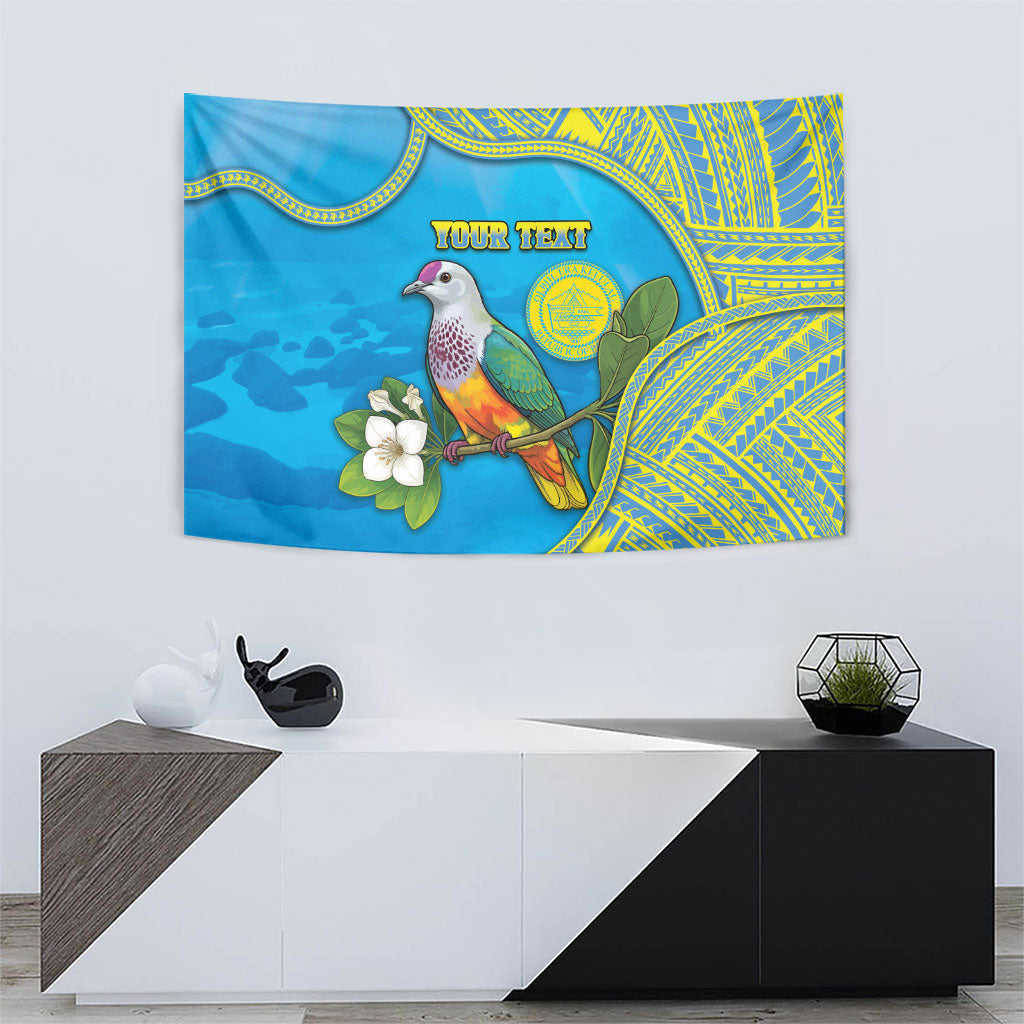Personalised Palau Biib Bird Tapestry Rur Flower And Rock Islands Patterns
