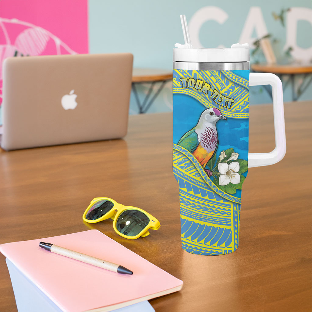 Personalised Palau Biib Bird Tumbler With Handle Rur Flower And Rock Islands Patterns
