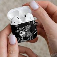 Guam Liberation Day AirPods Case Black White Latte Stone Tribal Patterns