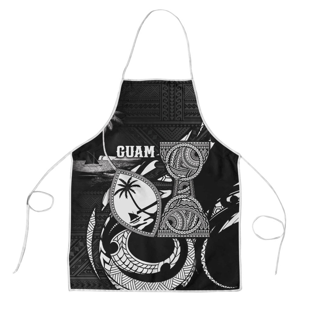 Guam Liberation Day Apron Black White Latte Stone Tribal Patterns DT05 Black - Polynesian Pride