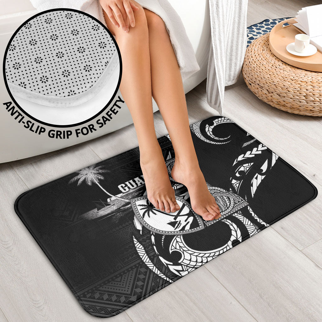 Guam Liberation Day Bathroom Set Black White Latte Stone Tribal Patterns