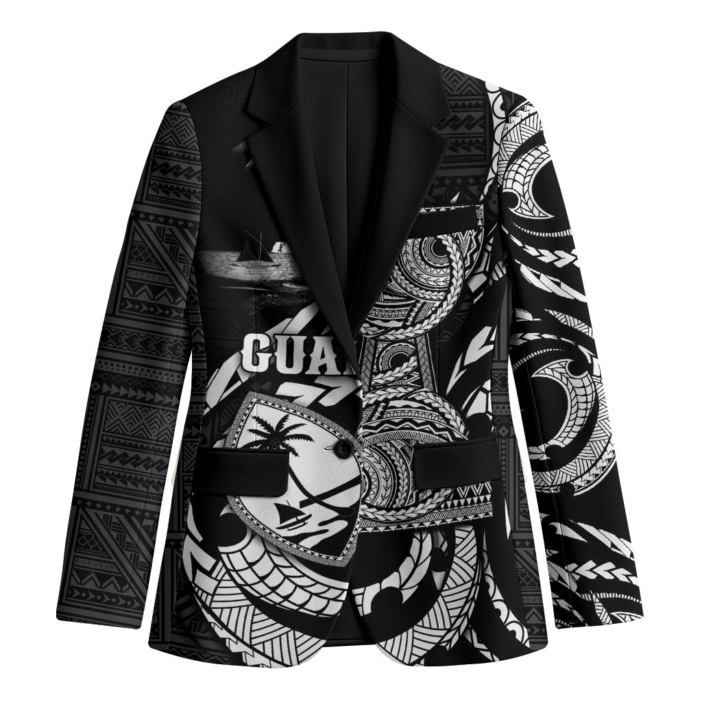 Personalised Guam Liberation Day Blazer Black White Latte Stone Tribal Patterns