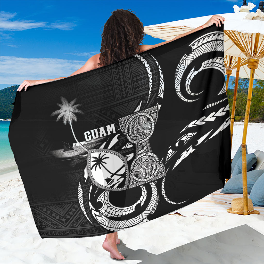 Guam Liberation Day Sarong Black White Latte Stone Tribal Patterns