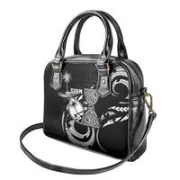 Guam Liberation Day Shoulder Handbag Black White Latte Stone Tribal Patterns