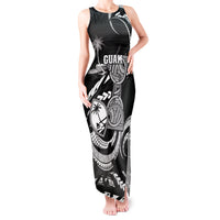 Personalised Guam Liberation Day Tank Maxi Dress Black White Latte Stone Tribal Patterns