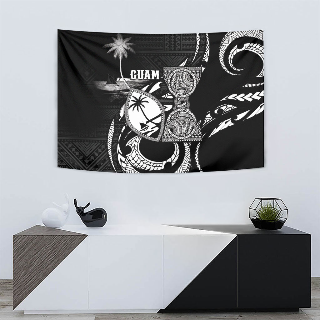 Guam Liberation Day Tapestry Black White Latte Stone Tribal Patterns