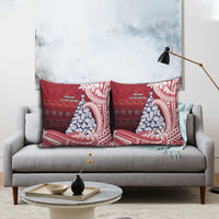American Samoa Christmas Pillow Cover Seashell Xmas Tree Tribal Waves - Polynesian Pride