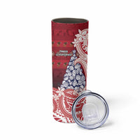 American Samoa Christmas Skinny Tumbler Seashell Xmas Tree Tribal Waves DT05 - Polynesian Pride