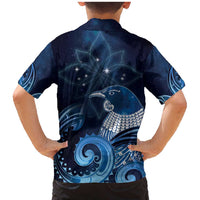 New Zealand Matariki Family Matching Mermaid Dress and Hawaiian Shirt Maori Tui Bird Blue Galaxy DT05 - Polynesian Pride