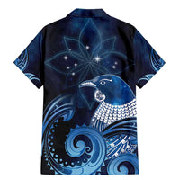 New Zealand Matariki Family Matching Mermaid Dress and Hawaiian Shirt Maori Tui Bird Blue Galaxy DT05 - Polynesian Pride