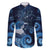 New Zealand Matariki Family Matching Off Shoulder Maxi Dress and Hawaiian Shirt Maori Tui Bird Blue Galaxy