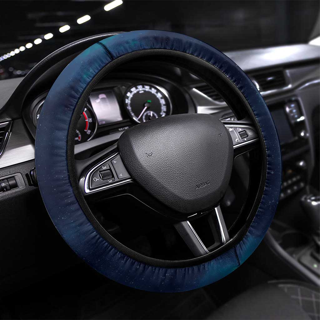 New Zealand Matariki Steering Wheel Cover Maori Tui Bird Blue Galaxy