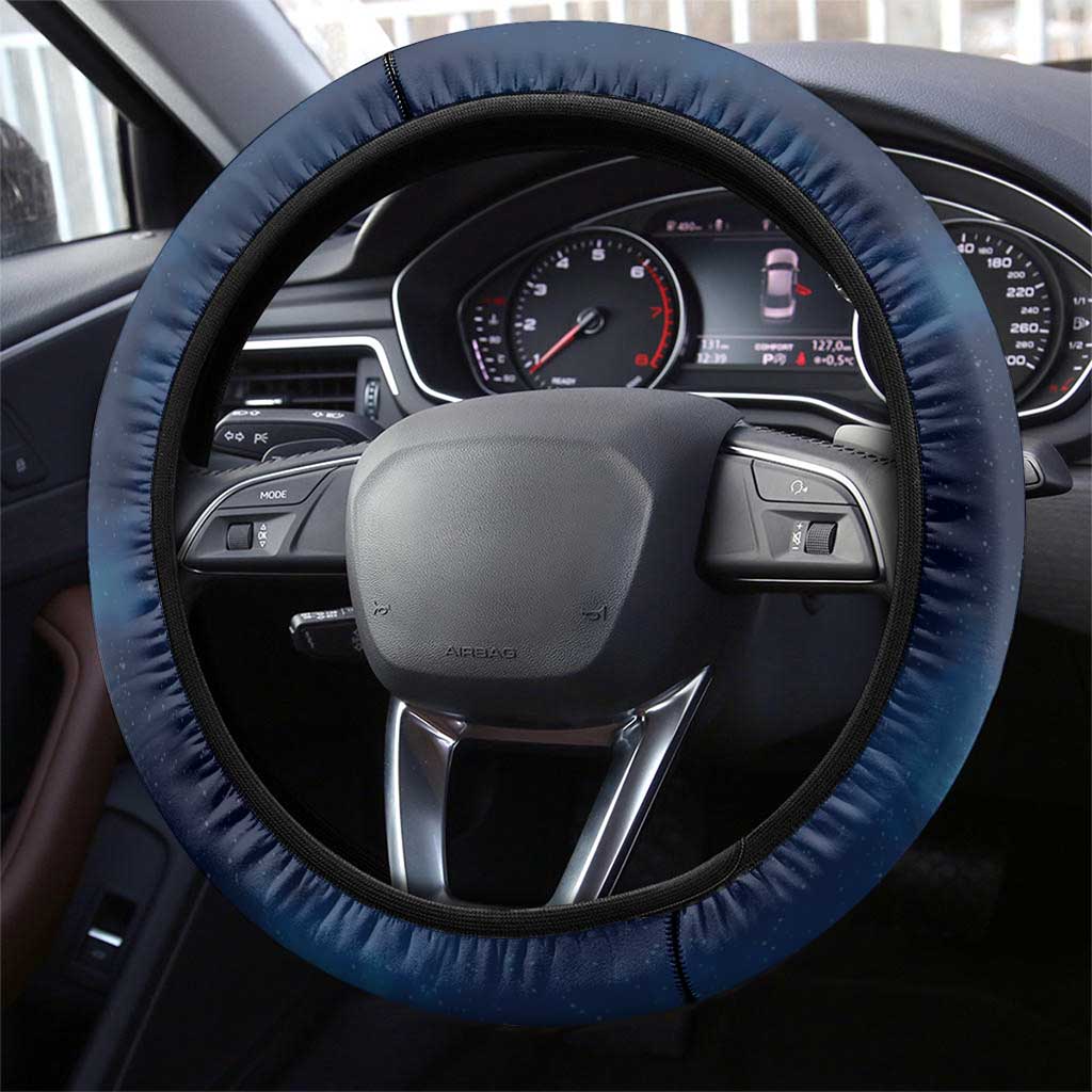 New Zealand Matariki Steering Wheel Cover Maori Tui Bird Blue Galaxy